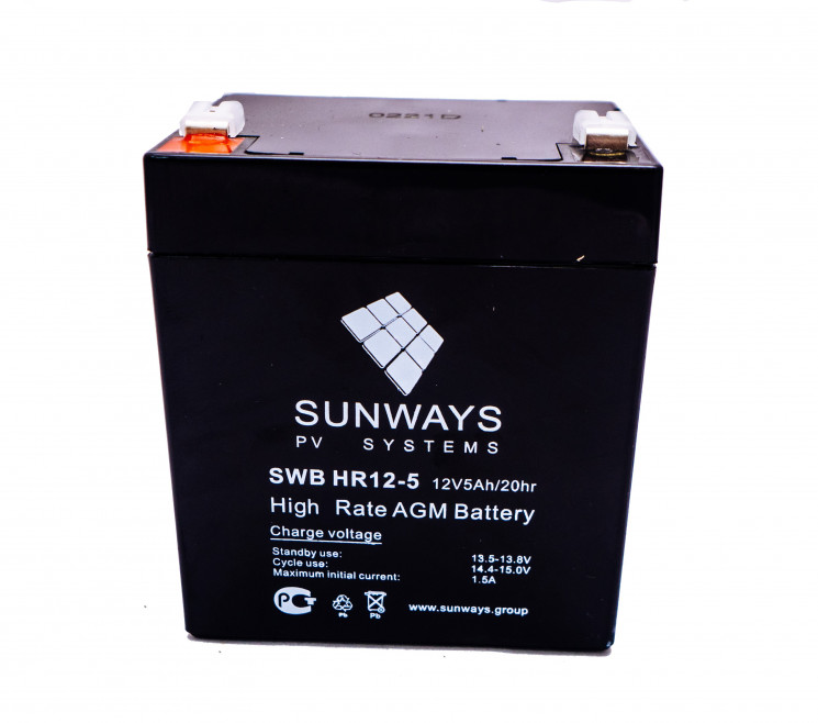 Аккумуляторная батарея SUNWAYS HR 12-5 купить в Ярославле